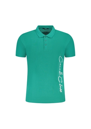Green Cotton Men Polo Shirt - XXL