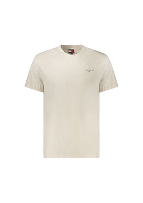 Beige Cotton Men T-Shirt - XL