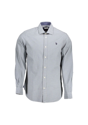 Light Blue Cotton Men Shirt - XXL