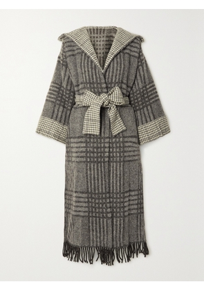 NET-A-PORTER For The King’s Foundation - + Net Sustain Belted Checked Wool Coat - Gray - small,medium,large,x large