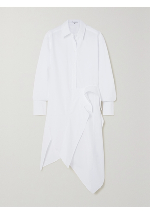 JW Anderson - Deconstructed Draped Asymmetric Cotton-poplin Shirt Dress - White - UK 6,UK 8,UK 10,UK 12,UK 14