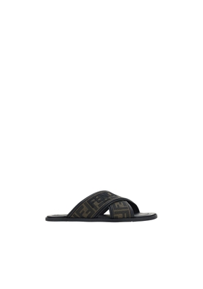 Fendi Black Rubber Flat Sandals - EU44/US11