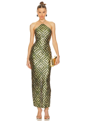 Camila Coelho Isaura Maxi Dress in Green. Size M. Also in S, XS.