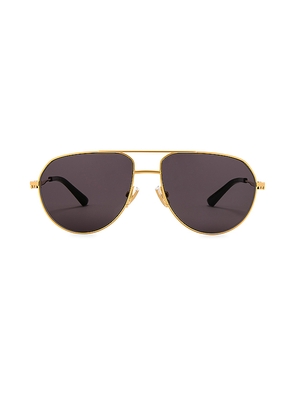 Bottega Veneta Split Pilot Sunglasses in Metallic Gold.