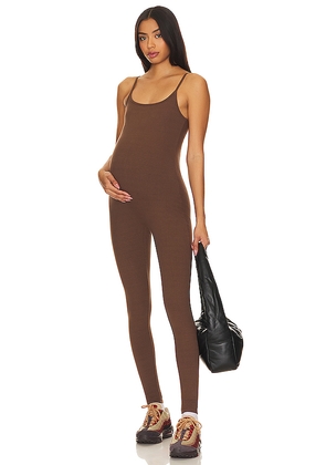 BUMPSUIT Rib Maternity Unitard in Brown. Size M. Also in S, XL.
