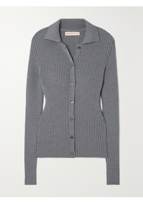 &Daughter - Ena Ribbed-knit Wool Cardigan - Gray - x small,small,medium,large