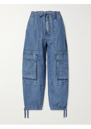 Marant Étoile - Ivy Paneled High-rise Tapered Cargo Jeans - Blue - FR 34,FR 36,FR 38,FR 40,FR 42,FR 44
