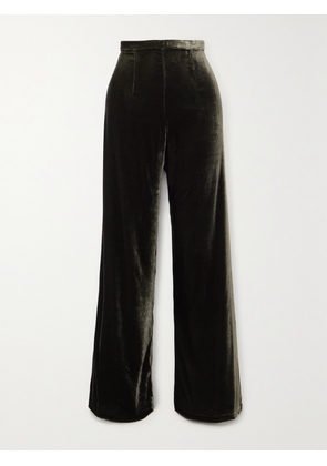 Le Kasha - San Polo Velvet Wide-leg Pants - Brown - x small,small,medium,large