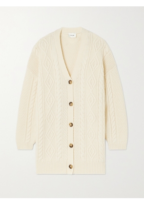 FRAME - Oversized Cable-knit Merino Wool Cardigan - Cream - xx small,x small,small,medium,large,x large