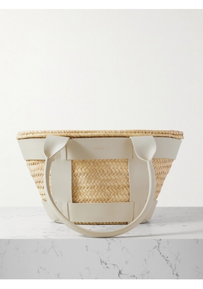 DeMellier - Santorini Leather-trimmed Raffia Tote - Neutrals - One size