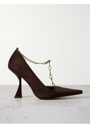 Cult Gaia - Dionne Embellished Suede Pumps - Brown - IT35,IT36,IT37,IT37.5,IT38,IT38.5,IT39,IT39.5,IT40,IT40.5,IT41,IT41.5,IT42