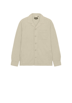 Barbour Sandwood Waffle Overshirt in Beige. Size L. Also in M, S.