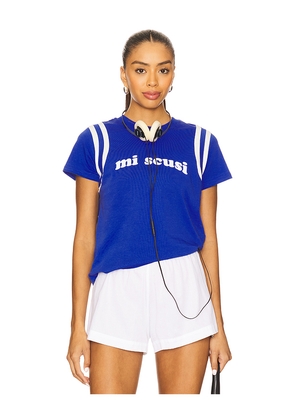 Araminta James Mi Scusi Baby Tee in Blue. Size S. Also in XS.