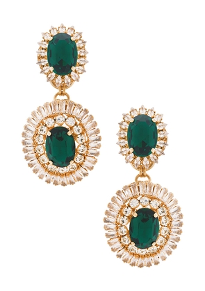 Anton Heunis Omega Clasp Oval Disc Chandeliers Drop Earrings in Green.