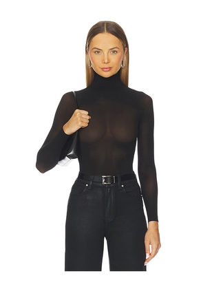 Commando Ballet Sheer Turtleneck Bodysuit in Black.