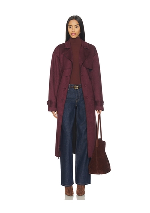 ALL THE WAYS Moxie Faux Suede Coat in Wine. Size L. Also in M, S, XL, XS, XXS.