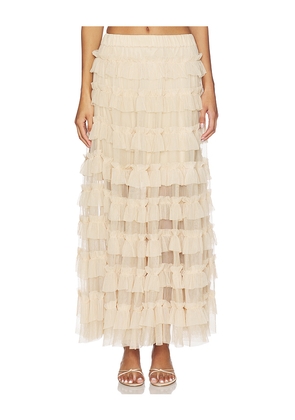 ALLSAINTS Aude Ruffle Skirt in Nude. Size 0. Also in 10, 2, 4, 6, 8.