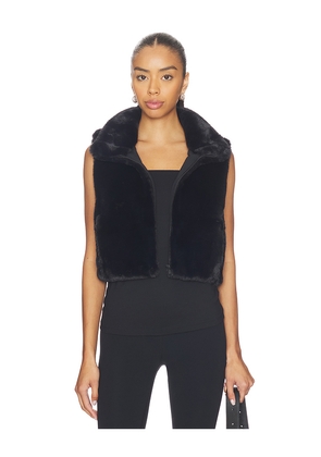 Beyond Yoga On The List Cropped Faux Fur Vest in Black. Size L. Also in M, S, XL, XS.