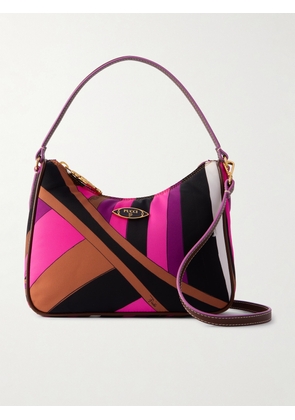 PUCCI - Leather-trimmed Printed Padded Shell Shoulder Bag - Pink - One size