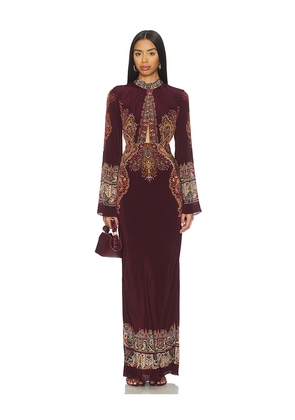 HEMANT AND NANDITA Long Dress in Burgundy. Size L. Also in S, XS.