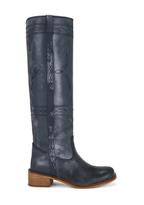 Dico Copenhagen Ann Gaucho Boot With Western Stitchings in Blue. Size 36. Also in 37, 38, 39, 40, 41.