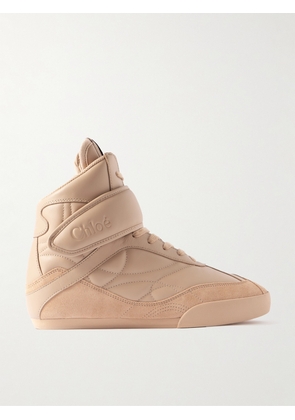Chloé - Kick Suede-trimmed Quilted Leather High-top Sneakers - Neutrals - IT35,IT36,IT37,IT38,IT39,IT40,IT41