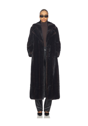 Apparis Gabrielle Shaved Mink Maxi Coat in Black,Brown. Size M. Also in S.