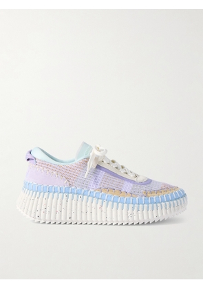 Chloé - Nama Embroidered Suede And Mesh Sneakers - Purple - IT35,IT36,IT37,IT38,IT39,IT40,IT41