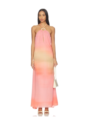 Baobab Rondine Maxi Dress in Coral. Size L. Also in M, S, XL, XS.