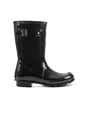 Hunter Original Short Gloss Boot in Black. Size 10. Also in 5, 6, 7, 8, 9.