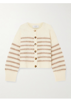 La Ligne - Striped Brushed-cashmere Cardigan - Cream - xx small,x small,small,medium,large,x large