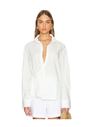 FAITHFULL THE BRAND Alliste Oversized Wrap Shirt in White. Size M. Also in XS.