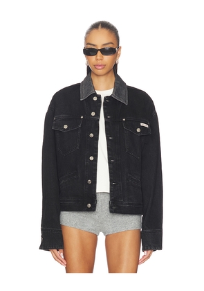 Calvin Klein 80s Icon Trucker Jacket in Black. Size L. Also in M, S, XL/1X.