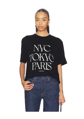 Calvin Klein Flagship City Tee in Black. Size L. Also in M, S, XL/1X.