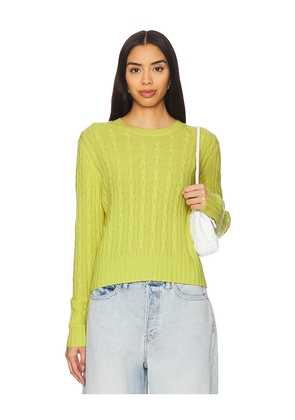 Guest In Residence Cable Shrunken Cashmere Crew Sweater in Lemon. Size L. Also in M.