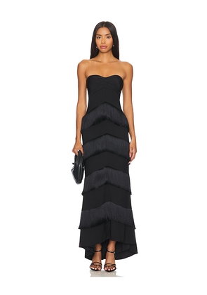 House of Harlow 1960 Hera Fringe Maxi Dress in Black. Size M. Also in XL, XXS.