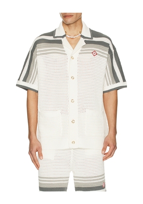 Casablanca Crochet Shirt in White. Size L. Also in XXL/2X.