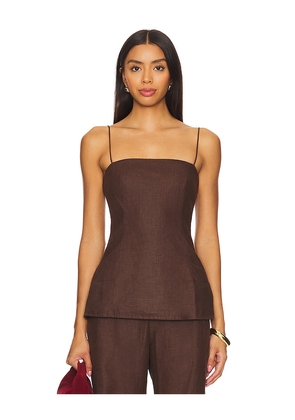 FAITHFULL THE BRAND x REVOLVE Ostano Top in Chocolate. Size M. Also in S.