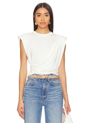 SIMKHAI Estelle Clean Crop T Shirt in White. Size M. Also in S, XS.