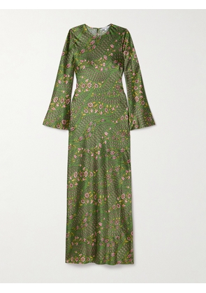 Veronica Beard - Gemma Floral-print Silk-blend Satin Maxi Dress - Green - US0,US2,US4,US6,US8,US10,US12,US14