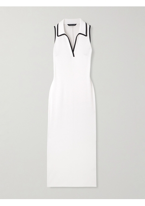 Veronica Beard - Darien Ribbed Stretch Pima Cotton Midi Dress - White - x small,small,medium,large,x large