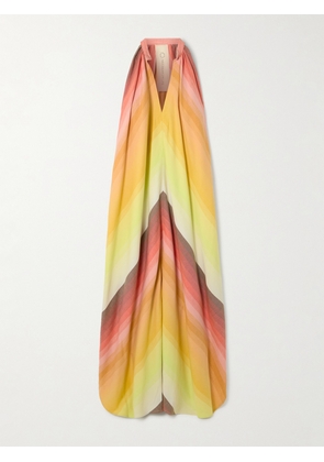 Marrakshi Life - Striped Gathered Cotton Maxi Dress - Yellow - XS,M,XXS,S