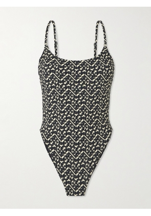 Tory Burch - Printed Underwired Swimsuit - Gray - x small