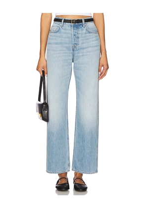 GRLFRND Graham High Rise Straight Jeans in Blue. Size 24. Also in 25, 26, 27, 28, 29, 30, 32.