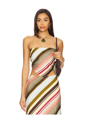 FAITHFULL THE BRAND Antibes Strapless Top in Brown,Olive,Baby Blue. Size L. Also in S.