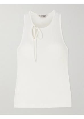 S.S. Daley - Cochrane Tie-detailed Ribbed Lyocell-blend Jersey Tank - Neutrals - x small,small,medium,large,x large