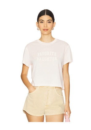 Favorite Daughter Favorite Daughter Cropped Collegiate Tee in Blush. Size M. Also in S, XS.