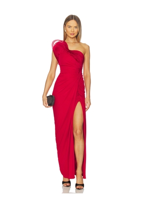 Gaurav Gupta x REVOLVE Draped Ruffle Gown in Red. Size 0. Also in 4, 6.