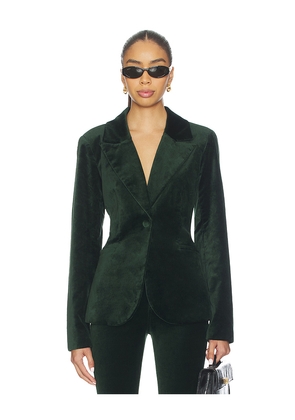 Good American Velvet Sculpted Blazer in Dark Green. Size M. Also in S, XS.