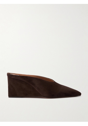Alaïa - 75 Suede Point-toe Wedge Mules - Brown - IT35,IT36,IT37,IT38,IT39,IT40,IT41,IT42